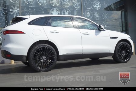 22x9.5 Lenso Como Black on JAGUAR PACE