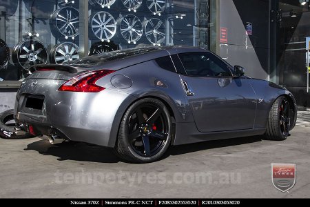 20x8.5 20x10 Simmons FR-C Satin Black NCT on NISSAN 370Z