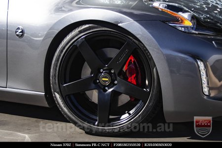 20x8.5 20x10 Simmons FR-C Satin Black NCT on NISSAN 370Z