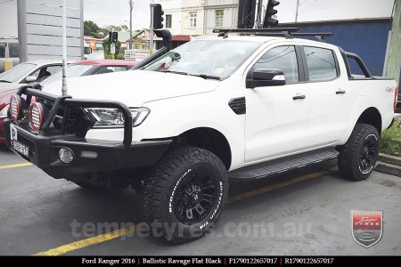 17x9.0 Ballistic Ravage Flat Black on FORD RANGER