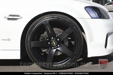 20x8.5 20x10 Simmons FR-C Satin Black NCT on HOLDEN COMMODORE