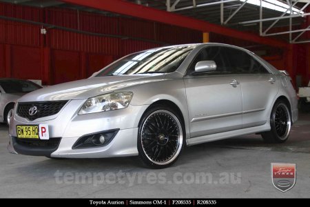 20x8.5 20x9.5 Simmons OM-1 Gloss Black on TOYOTA AURION