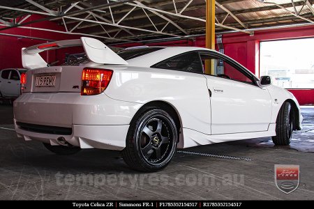 17x8.5 17x9.5 Simmons FR-1 Satin Black on TOYOTA CELICA