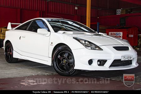 17x8.5 17x9.5 Simmons FR-1 Satin Black on TOYOTA CELICA