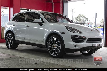 22x10 1222 Grey Polished on PORSCHE CAYENNE