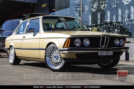 17x7.5 Lenso BSX Silver on BMW E21