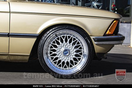 17x7.5 Lenso BSX Silver on BMW E21