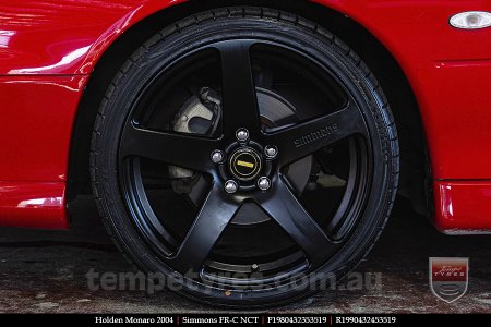 19x8.0 19x9.0 Simmons FR-C Matte Black NCT on HOLDEN MONARO 