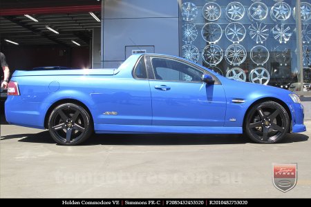 20x8.5 20x10 Simmons FR-C Full Satin Black on HOLDEN COMMODORE VE