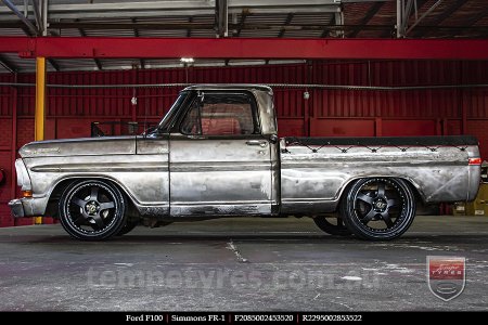 20x8.5 20x9.5 Simmons FR-1 Satin Black on FORD F100 