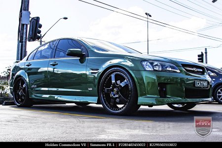 22x8.5 22x9.5 Simmons FR-1 Full Gloss Black on HOLDEN COMMODORE VE