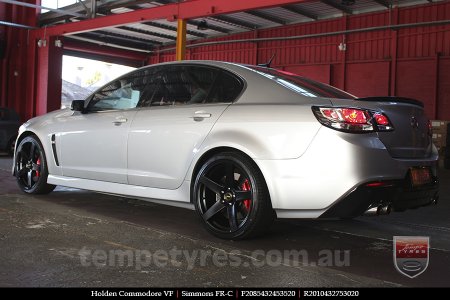 20x8.5 20x10 Simmons FR-C Satin Black NCT on HOLDEN COMMODORE VF