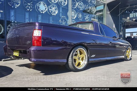 18x8.5 18x9.5 Simmons FR-1 Gold on HOLDEN COMMODORE VY