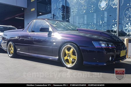 18x8.5 18x9.5 Simmons FR-1 Gold on HOLDEN COMMODORE VY