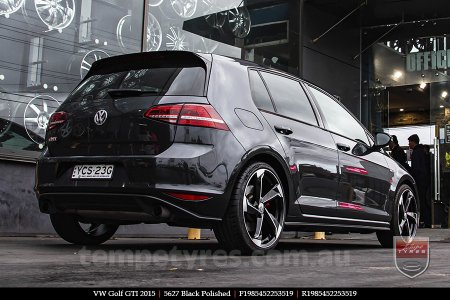 19x8.5 5627 Black Polished on VW GOLF GTI