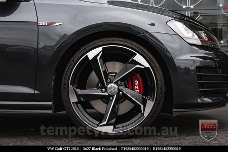 19x8.5 5627 Black Polished on VW GOLF GTI