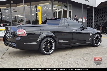 19x8.5 19x9.5 Simmons FR-1 Gloss Black on HOLDEN COMMODORE VF