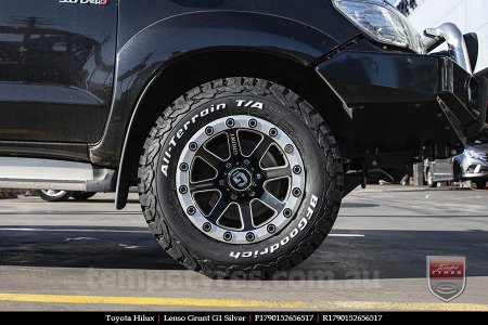 17x9.0 Lenso Grunt G1 Silver on TOYOTA HILUX