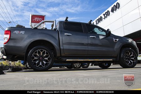 20x9.0 Simmons MAX X11 BKWAA on FORD RANGER