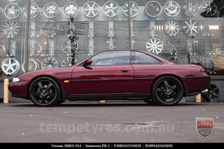 20x8.5 20x9.5 Simmons FR-1 Satin Black on NISSAN 200SX