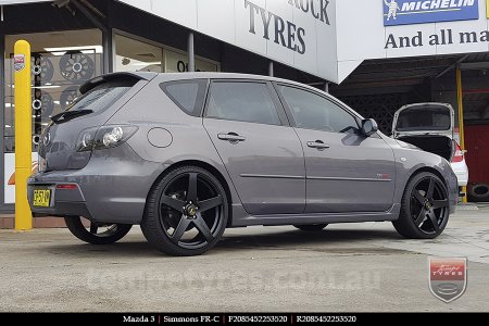 20x8.5 20x10 Simmons FR-C Satin Black NCT on MAZDA 3