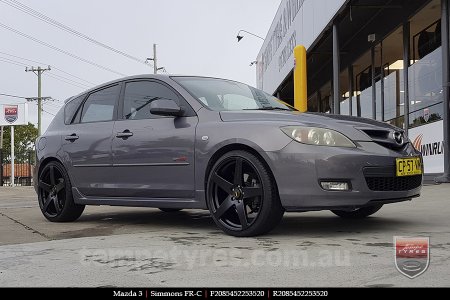 20x8.5 20x10 Simmons FR-C Satin Black NCT on MAZDA 3