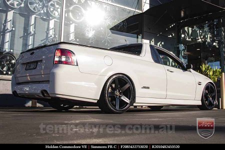 20x8.5 20x10 Simmons FR-C Satin Black NCT on HOLDEN COMMODORE VE