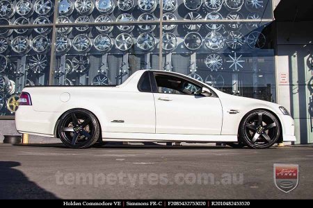 20x8.5 20x10 Simmons FR-C Satin Black NCT on HOLDEN COMMODORE VE