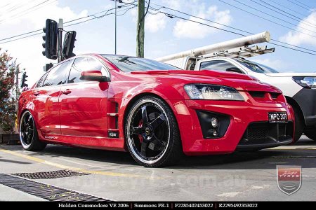 22x8.5 22x9.5 Simmons FR-1 Gloss Black Mirror Lip on HOLDEN COMMODORE VE