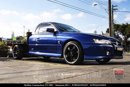 19x8.5 19x9.5 Simmons FR-1 Gloss Black on HOLDEN COMMODORE VZ