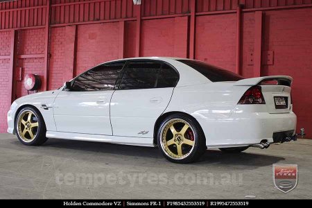 19x8.5 19x9.5 Simmons FR-1 Gold on HOLDEN COMMODORE VZ