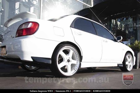 20x8.5 20x9.5 Simmons FR-1 White on SUBARU IMPREZA