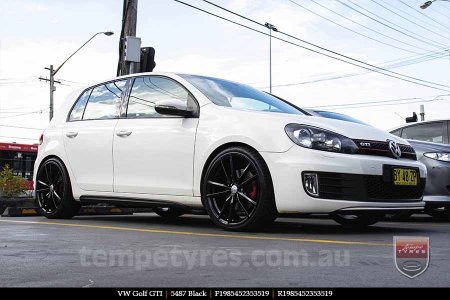 19x8.5 5487 Black on VW GOLF GTI