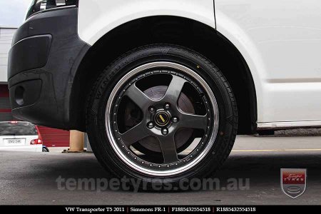 18x8.5 18x9.5 Simmons FR-1 Hyper Dark on VW TRANSPORTER