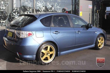 18x8.5 18x9.5 Simmons FR-1 Gold on SUBARU IMPREZA