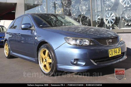 18x8.5 18x9.5 Simmons FR-1 Gold on SUBARU IMPREZA