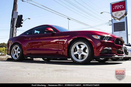 19x8.5 19x9.5 Simmons FR-1 Silver on FORD MUSTANG