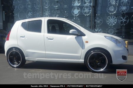 17x7.0 17x8.5 Simmons FR-1 Gloss Black on SUZUKI ALTO