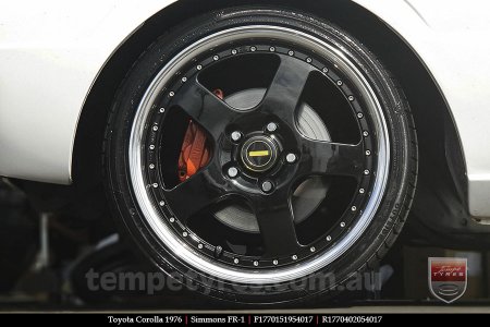 17x7.0 17x8.5 Simmons FR-1 Gloss Black on TOYOTA COROLLA