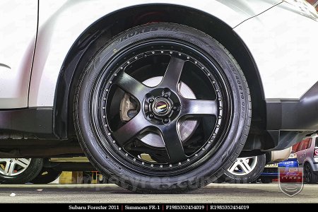 19x8.5 19x9.5 Simmons FR-1 Satin Black on SUBARU FORESTER