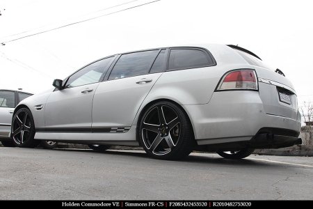 20x8.5 20x10 Simmons FR-CS Satin Black NCT  on HOLDEN COMMODORE VE