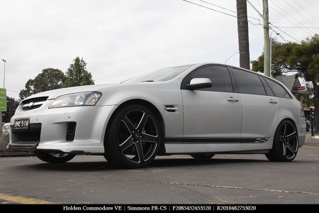 20x8.5 20x10 Simmons FR-CS Satin Black NCT  on HOLDEN COMMODORE VE