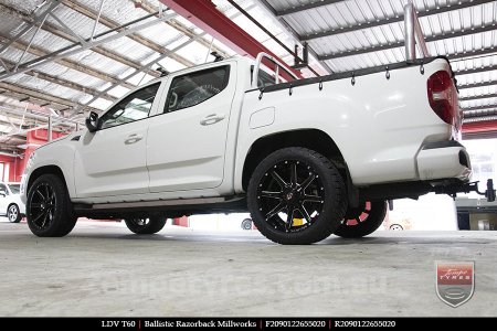 20x9.0 Ballistic Razorback Millworks on LDV T60