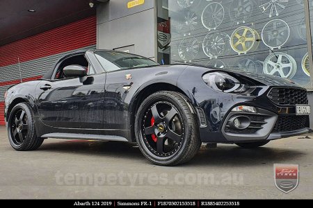 18x7.0 18x8.5 Simmons FR-1 Satin Black on ABARTH 124