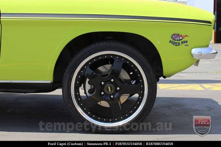 18x7.0 18x8.5 Simmons FR-1 Gloss Black on FORD CAPRI