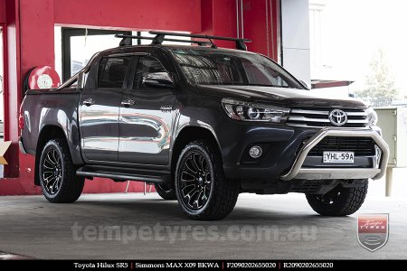 20x9.0 Simmons MAX X09 BKWA on TOYOTA HILUX SR5