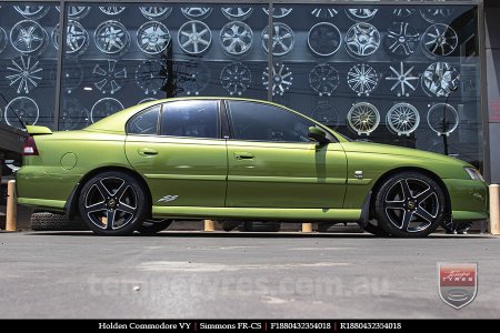 18x8.0 18x9.0 Simmons FR-CS Matte Black NCT on HOLDEN COMMODORE VY