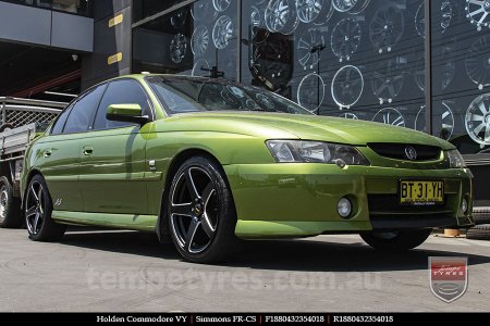 18x8.0 18x9.0 Simmons FR-CS Matte Black NCT on HOLDEN COMMODORE VY