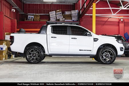 20x9.0 Ballistic Razorback Millworks on FORD RANGER WILDTRAK