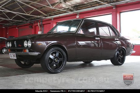 17x7.0 17x8.5 Simmons FR-1 Satin Black on MAZDA RX2